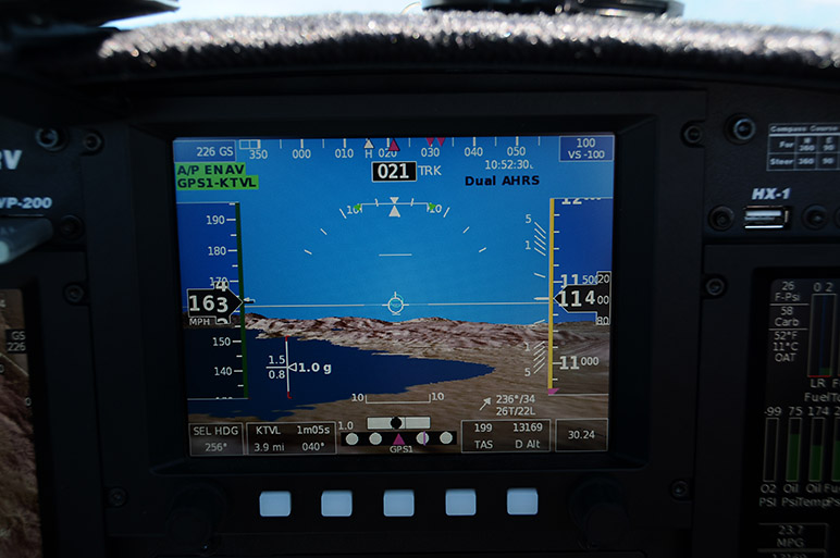 2010.06.05_-_RV-8_-_Trip_To_Lake_Tahoe_(19)_-_Lake_Tahoe_On_The_PFD_Display.__11400ft_(13169_DAlt),_226MPH_Ground_Speed,_199_True_Airpeed,_34_Knot_Tailwind!.jpg